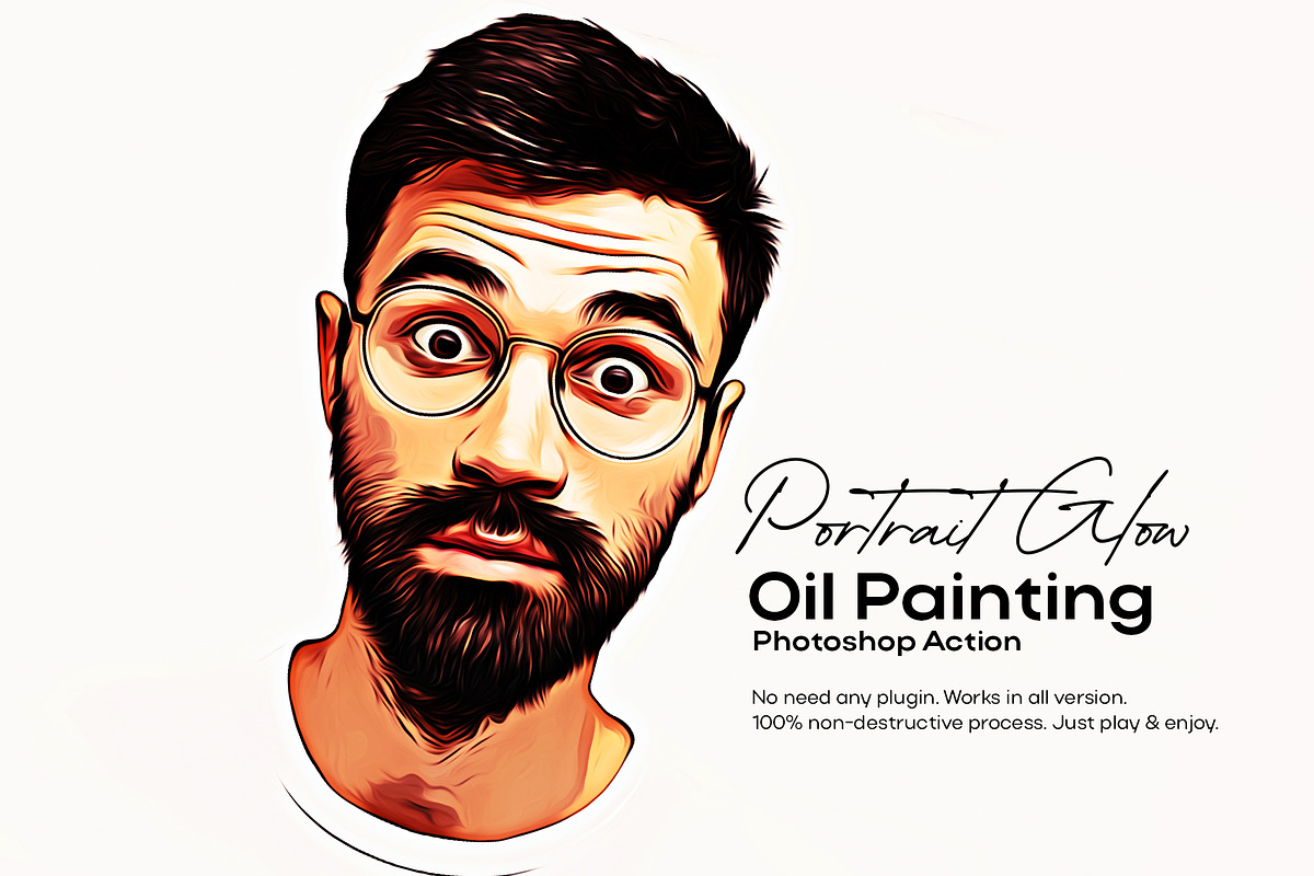 Portrait Glow Oil Painting Action, an Action Add-On by DesignCave (Photo 1 of 5)