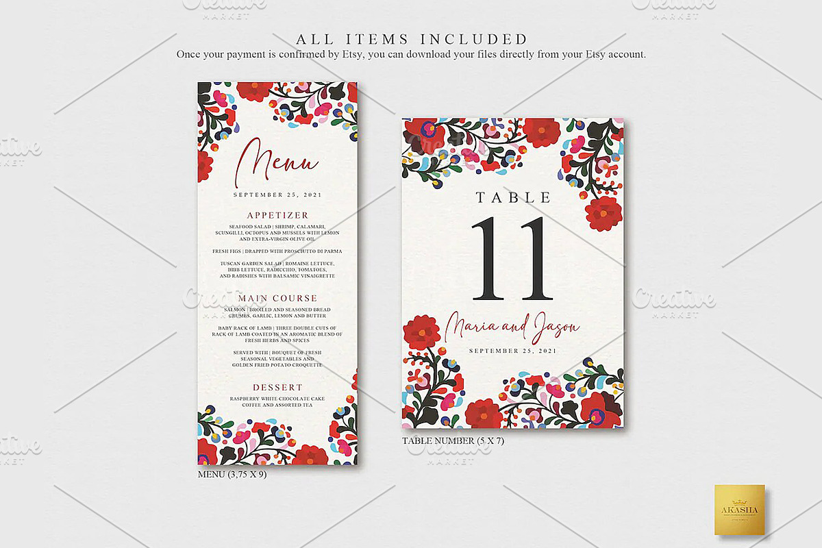Mexican Wedding Bundle | CANVA, a Stationery Template by Creative Market (Photo 4 of 8)