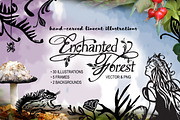 Enchanted Forest Linocuts, an Object Illustration by WhiteRiverStudio (Thumbnail 1 of 5)