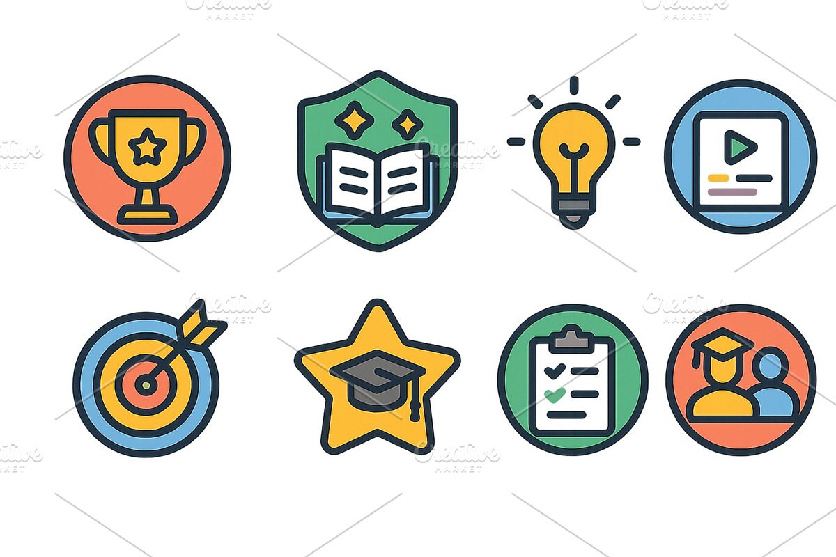 Educational icons representing, an Education Illustration by ZinetroN