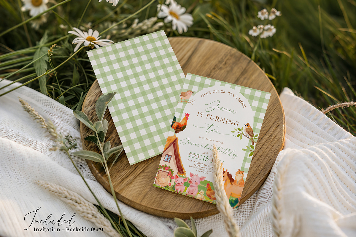 Farm Animal 2nd Birthday Invitation, an Invitation Template by Digital_Mind (Photo 2 of 3)