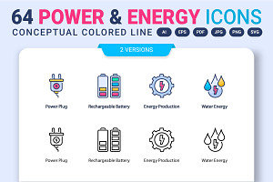 64 Power And Energy icons