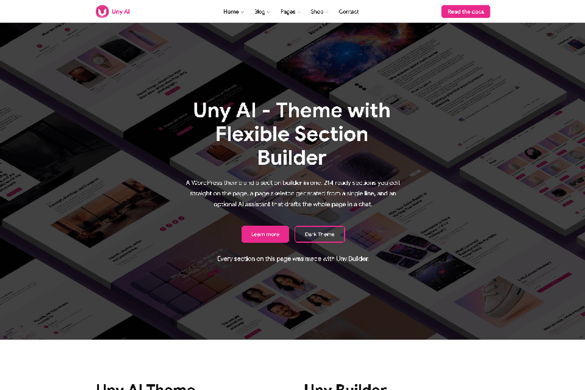 Uny AI - WP Theme & Flexible Builder, a WordPress Template by emagweb (Photo 2 of 12)