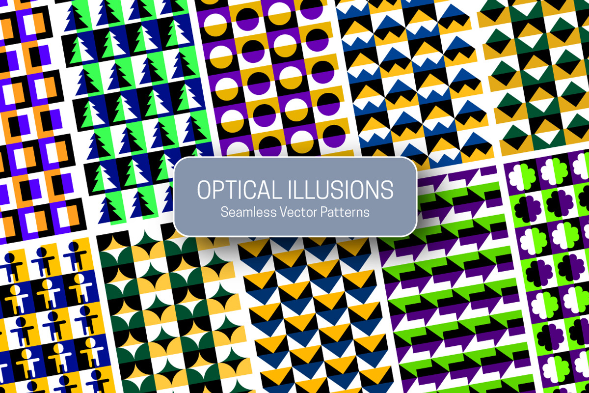 40 Optical Illusions Vector Patterns, a Pattern Graphic by Guten Tag Vector (Photo 10 of 10)