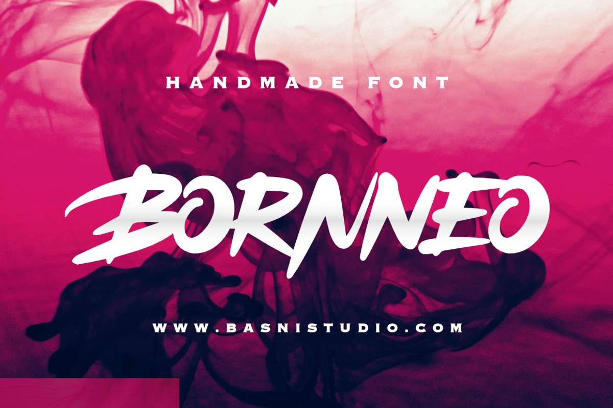Bornneo – Handmade Display Font, a Font by Basnistudio (Photo 1 of 6)