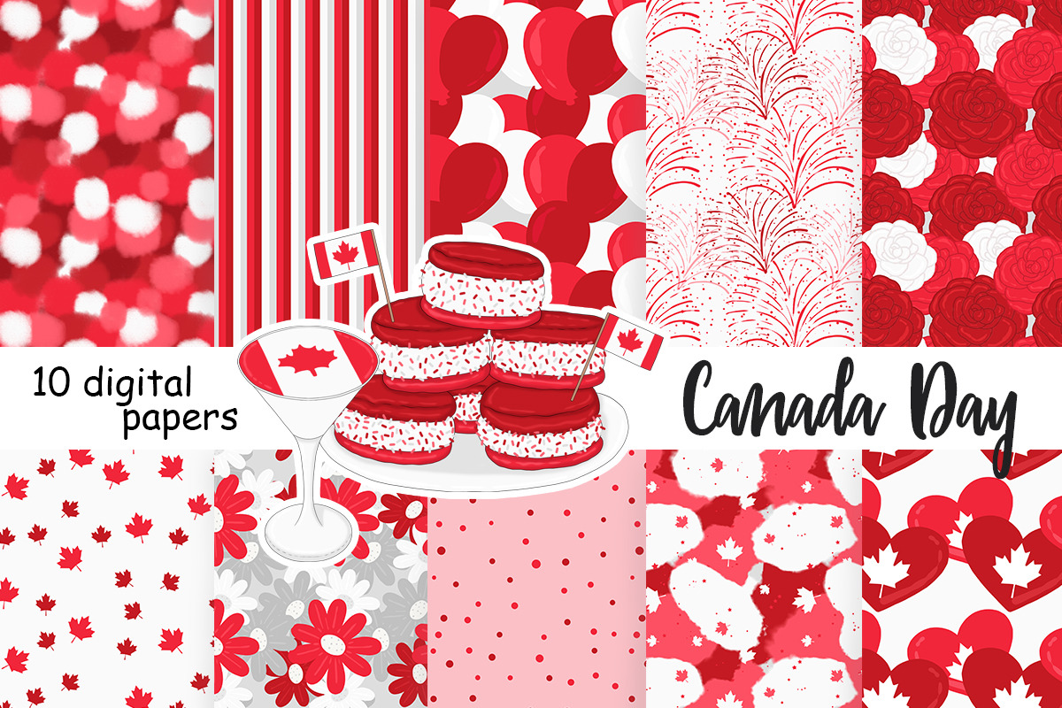 Canada Day Pattern, a Pattern Graphic by GlamArtZhanna (Photo 1 of 2)