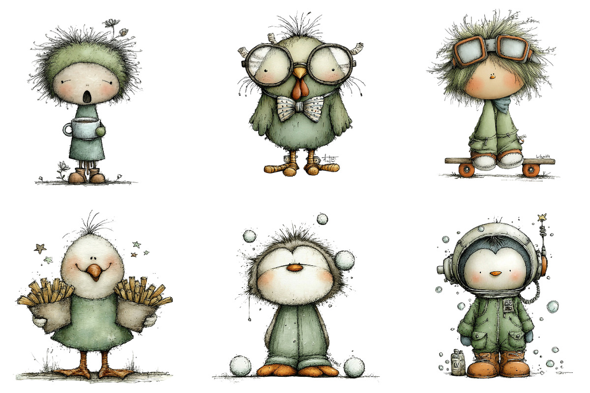 Quirky Funny Birds Clipart, an Illustration by DreamArtGraphic (Photo 4 of 5)
