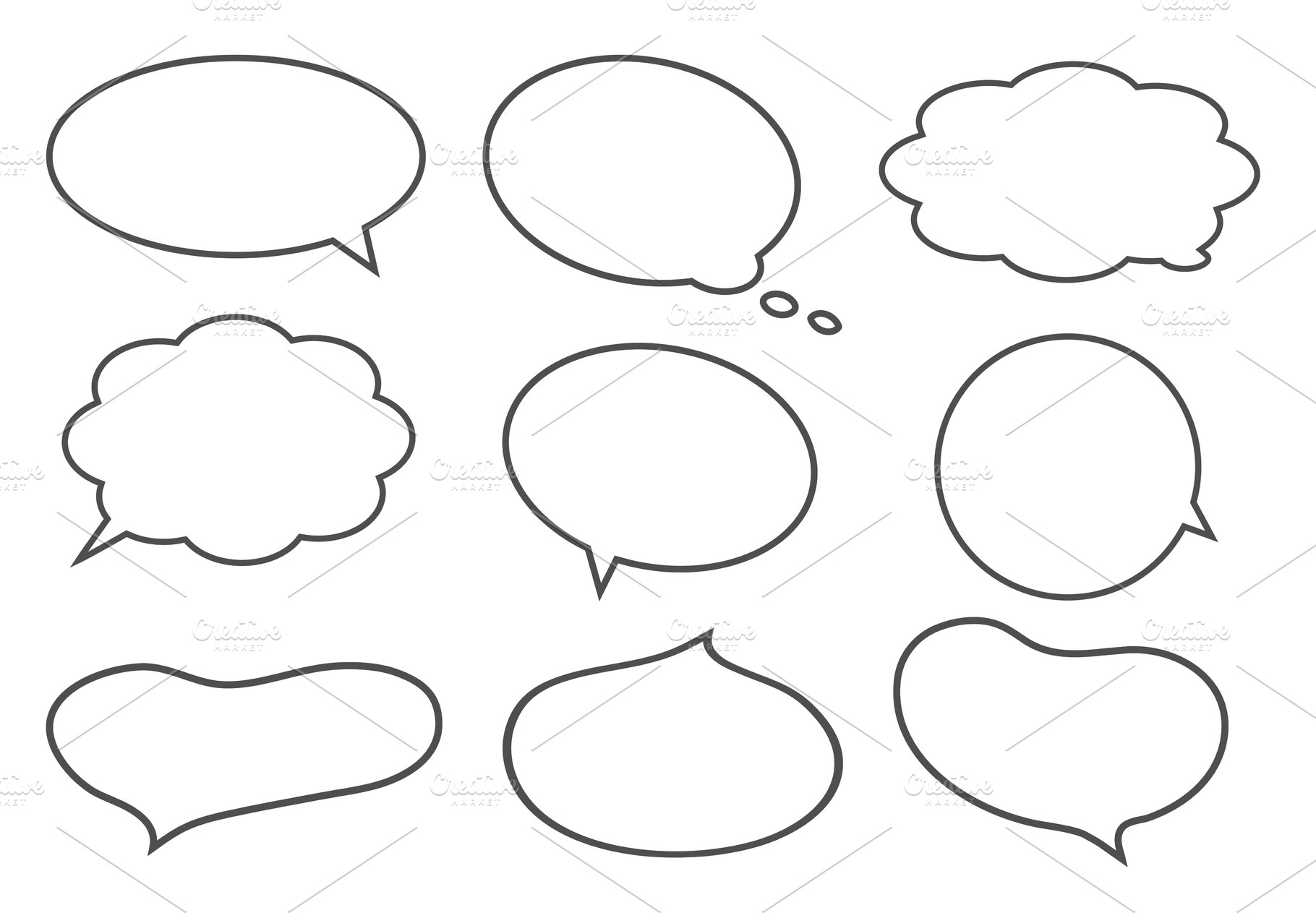 Rounded speech bubbles isolated, an Abstract Photo by BOOCYS
