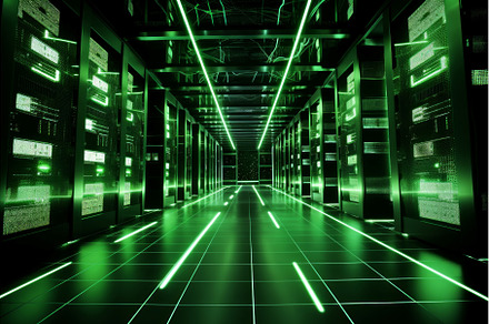 High-tech Green data center place, a Technology Photo by Ylivdesign