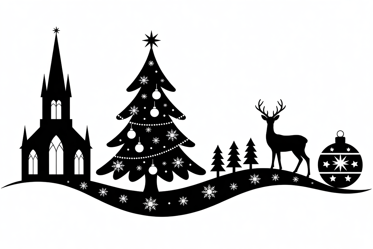Christmas silhouette illustration, an Illustration by Amazin_art (Photo 2 of 21)