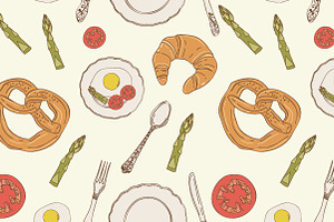 Vector Breakfast Patterns.