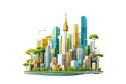 The green modern city skyline, an Illustration by Emdaduljs (Thumbnail 4 of 8)