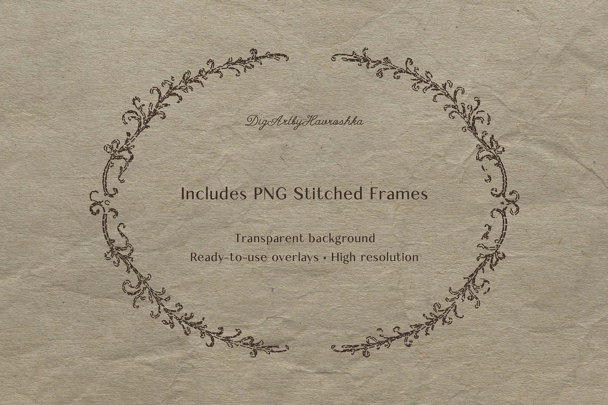 Stitcherie – Stitched Vintage Frames, an Object Graphic by DigARTbyHavroshka (Photo 13 of 18)