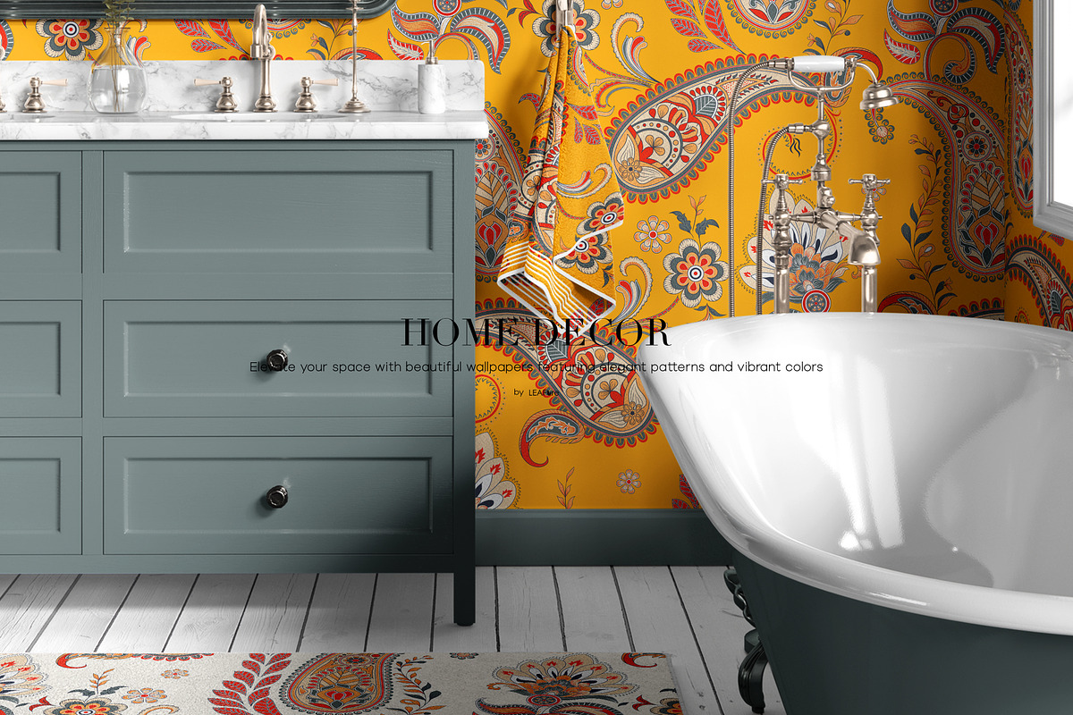 TAZLEEN Hand Drawn Paisley Prints, a Pattern Graphic by LEAFure (Photo 7 of 11)