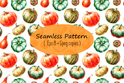 Watercolor Pumpkins Clipart, an Illustration by Vikeriya (Thumbnail 3 of 3)