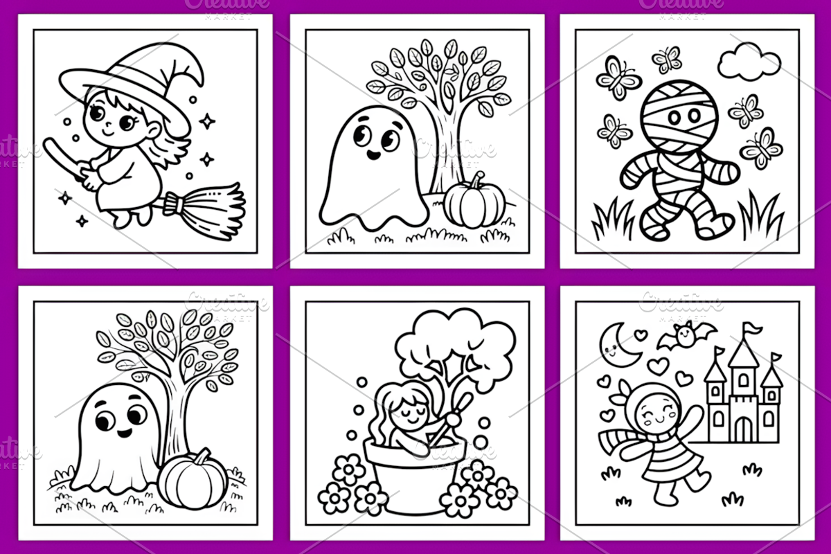 Bold Easy Little Spooky Coloring, a Seasonal Illustration by Coco Bloom (Photo 3 of 4)