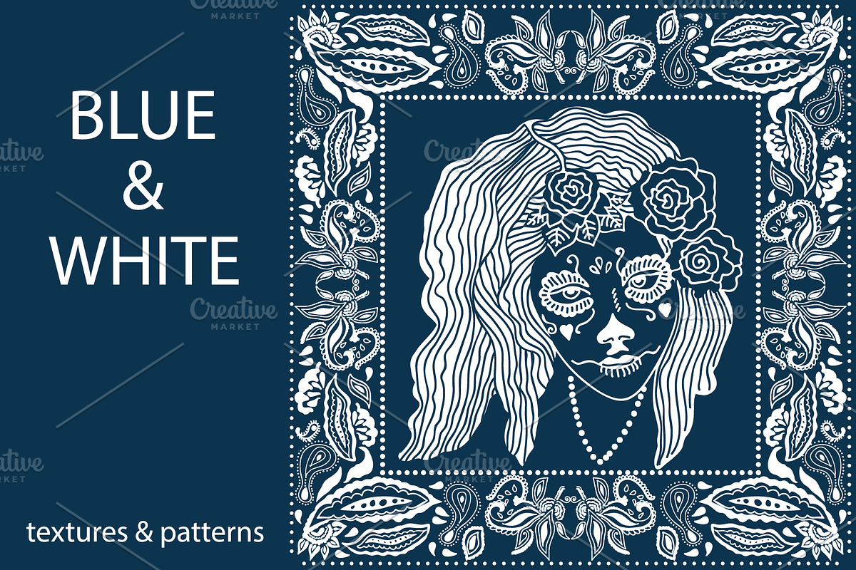 Blue and White Textures and Patterns, a Texture Graphic by Svetlana Kononova (Photo 1 of 7)
