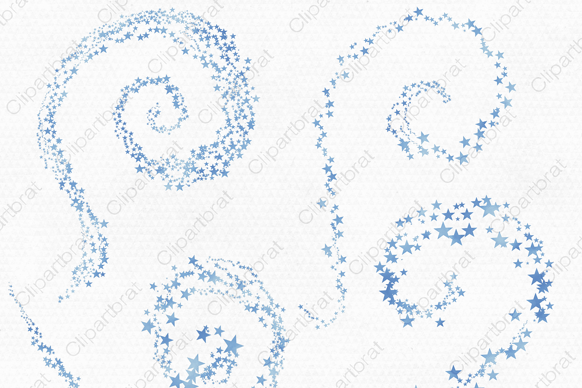 Light Blue Watercolor Star Trails, an Object Illustration by ClipartBrat Graphics (Photo 5 of 6)
