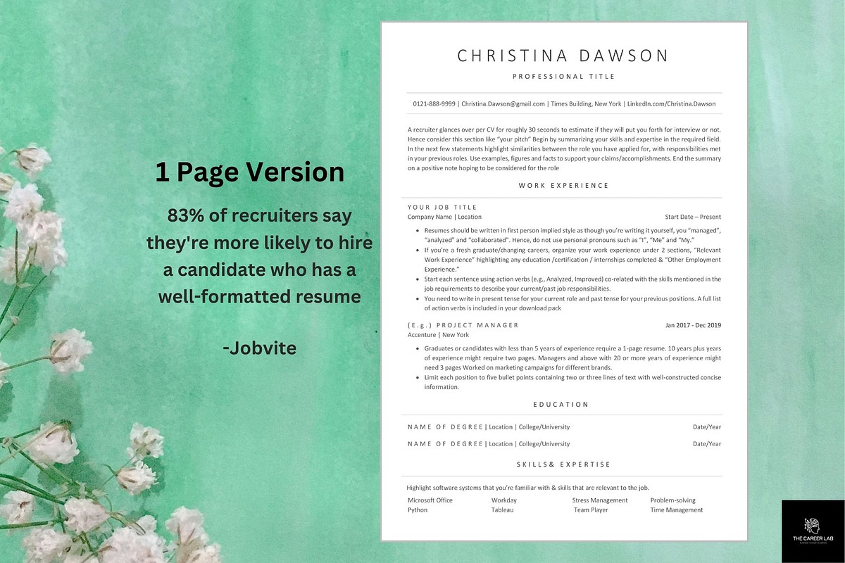 ATS Functional instant download cv, a Resume Template by The Career Lab (Photo 3 of 10)