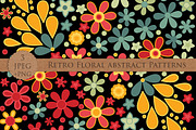 RETRO FLORAL abstract pattern set, a Pattern Graphic by Futurel (Thumbnail 4 of 6)
