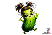 Cute Cucumber PNG Bundle, a Graphic by Clipart Bloom (Thumbnail 7 of 11)