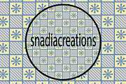 Denim blue Retro Floral Tile, a Pattern Graphic by snadiacreations (Thumbnail 1 of 3)