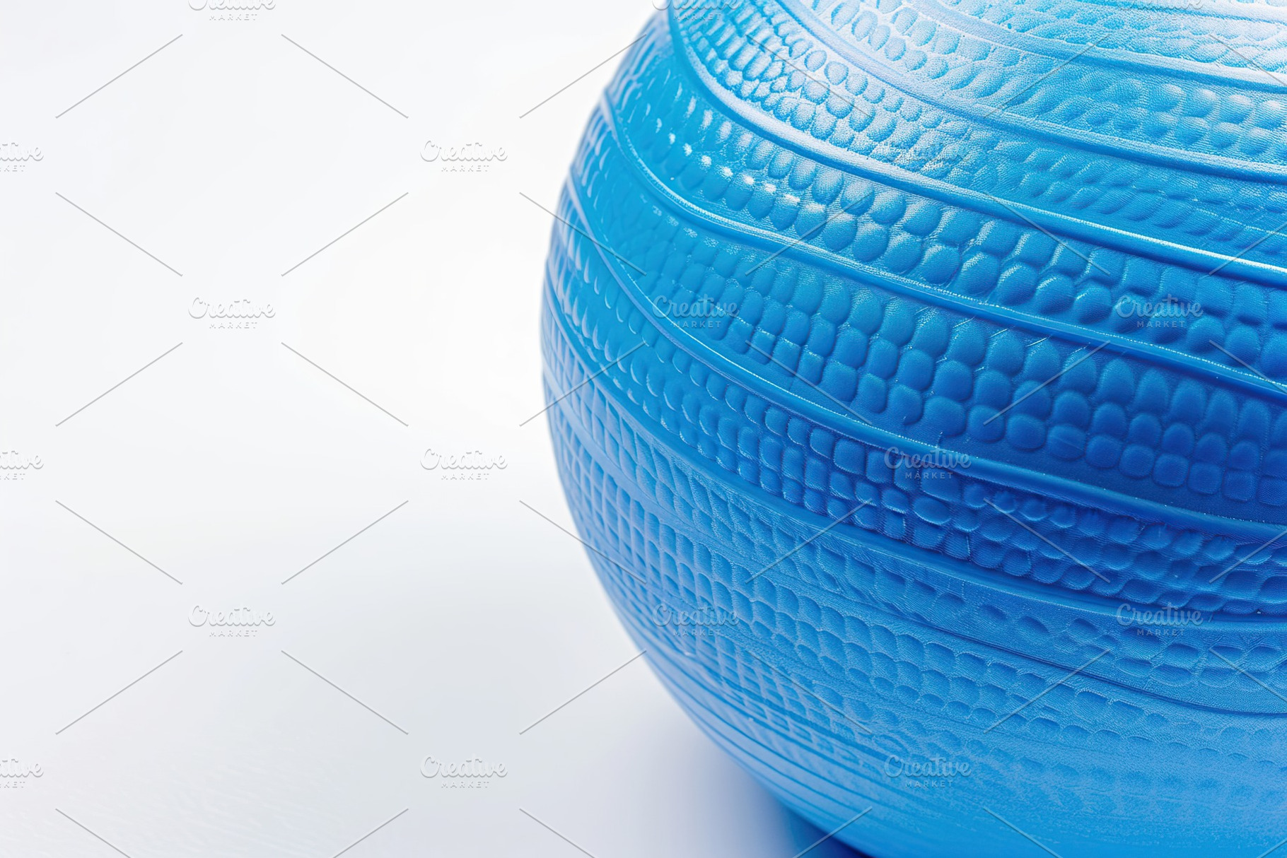 Blue fitness ball isolated on white background, a Sports & Recreation Photo by AlyaAnd
