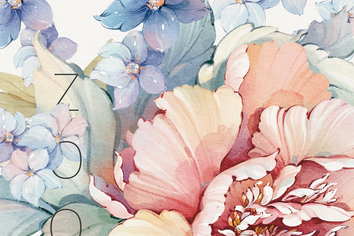 Watercolor flowers pink bloom set, a Decorative Illustration by Edith’s World (Photo 17 of 19)