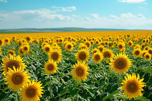 Beautiful view of a field of sunflowers, a Nature Photo by AlyaAnd
