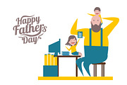 Happy father's day illustration, a Background Graphic by Foxyard studio (Thumbnail 1 of 4)