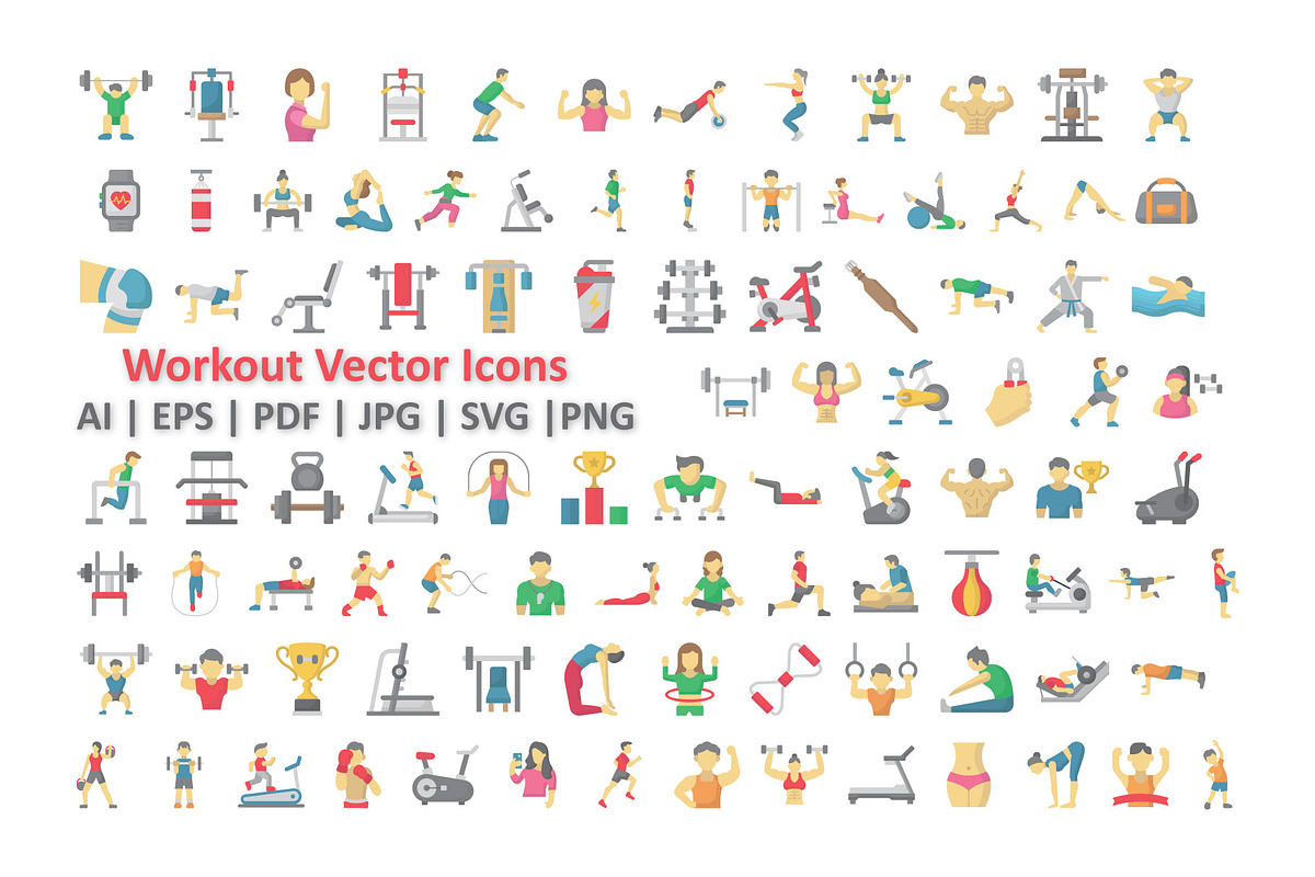 Workout Vector Icons Pack, a Solid Icon by Vector Portal (Photo 1 of 5)