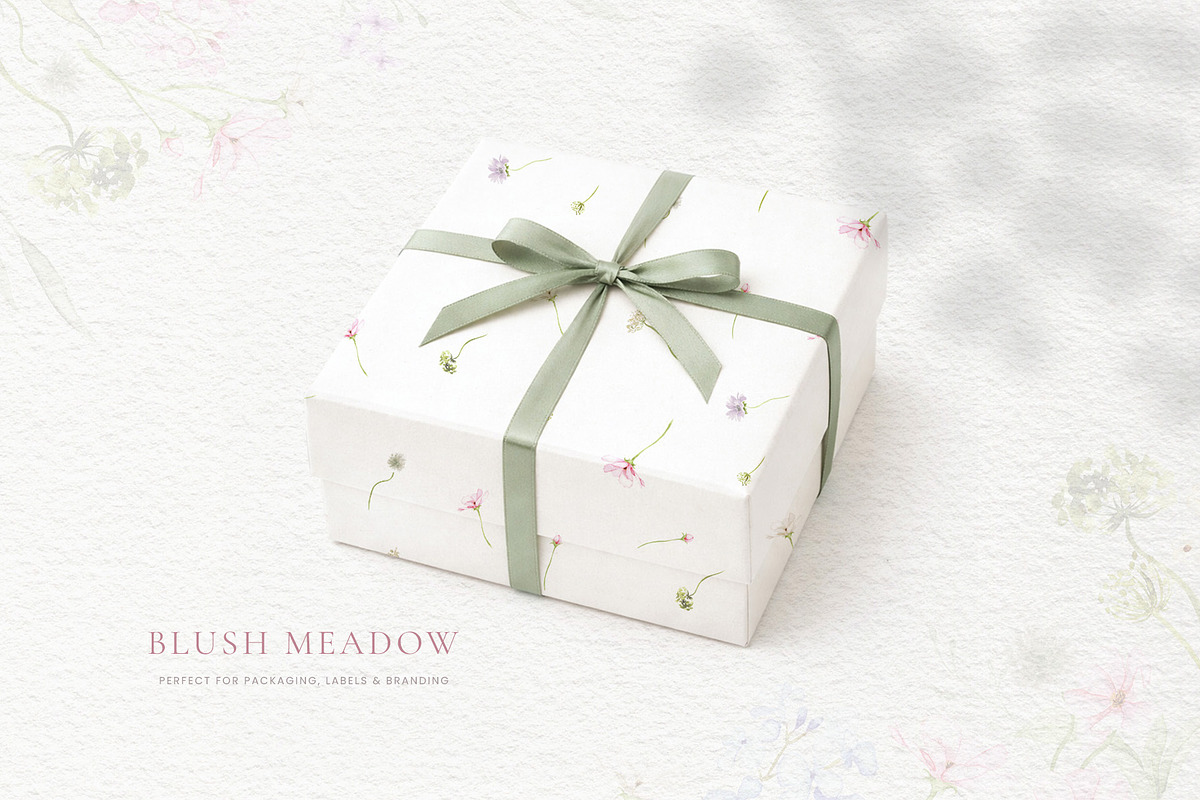 Blush Meadow Watercolor Wildflowers, a Decorative Illustration by Liliia Polos Illustration (Photo 9 of 12)