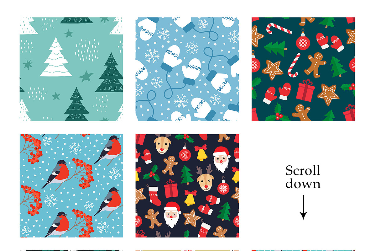 Winter Seamless Patterns Set, a Pattern Graphic by mejorana (Photo 2 of 5)