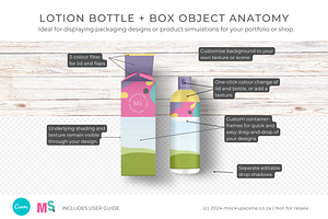 Lotion Bottle And Box Canva Mockup