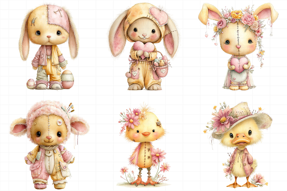 Whimsical Easter Voodoo Doll Clipart, an Illustration by Daily.Designs (Photo 4 of 7)