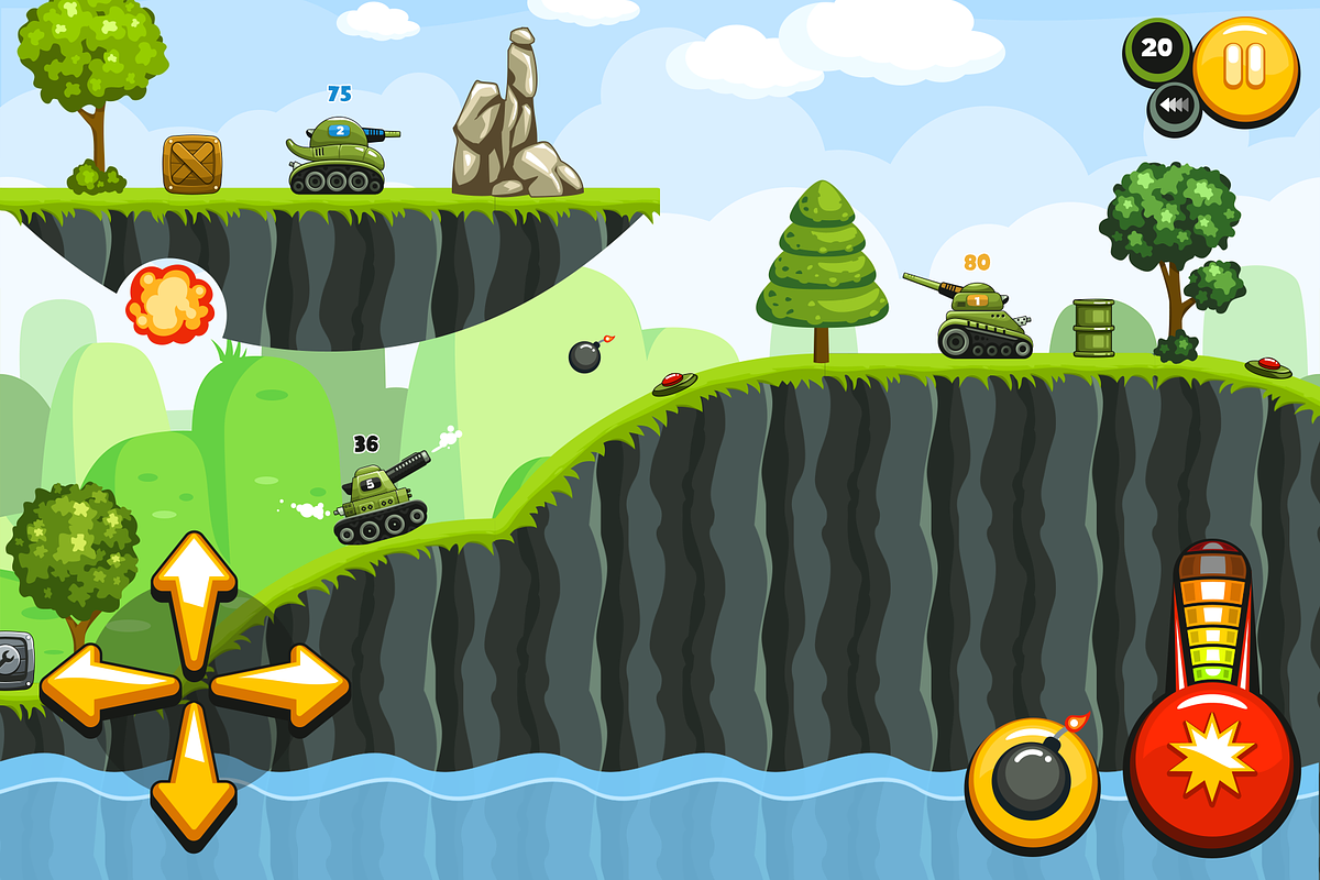 Game Assets for Tank Wars, an Illustration by wowu (Photo 1 of 5)