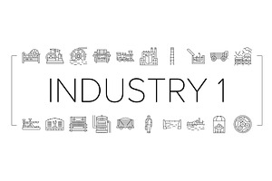 industry 1.0 industrialization icons, an Illustration by pikepicture