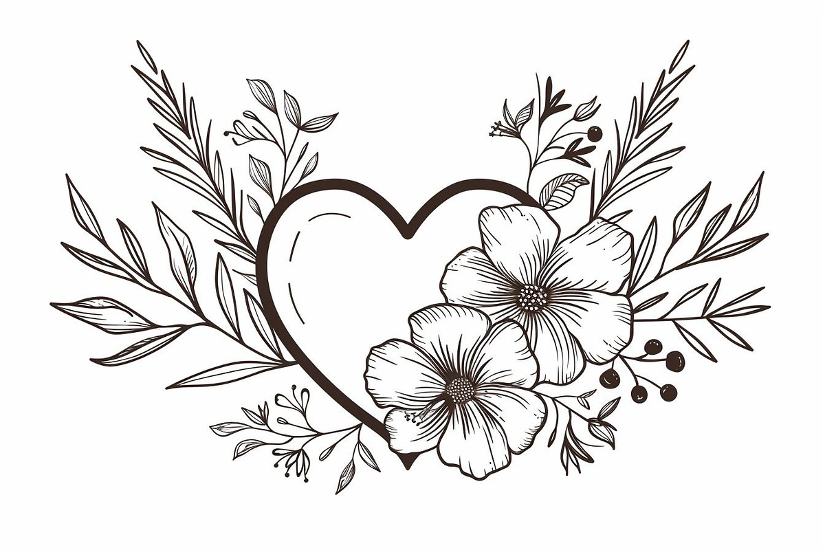 Romantic Floral Heart Laser Cut, an Illustration by Designs_River (Photo 4 of 10)