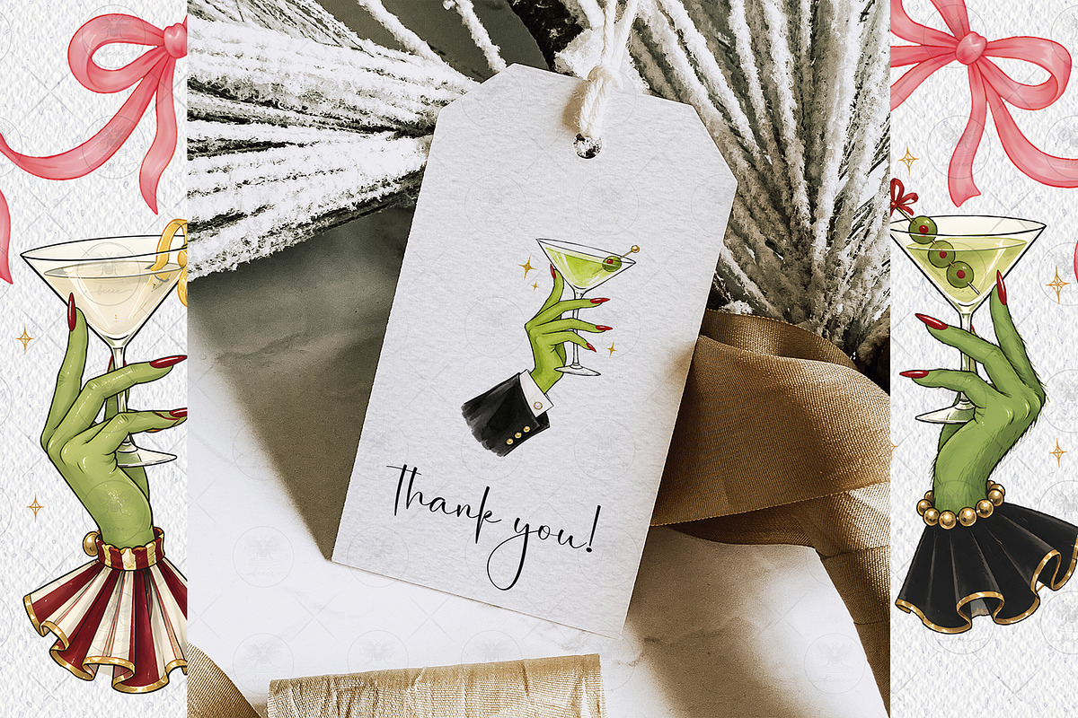 Christmas Cocktail Clipart, a Decorative Illustration by BigCakeBee (Photo 3 of 3)