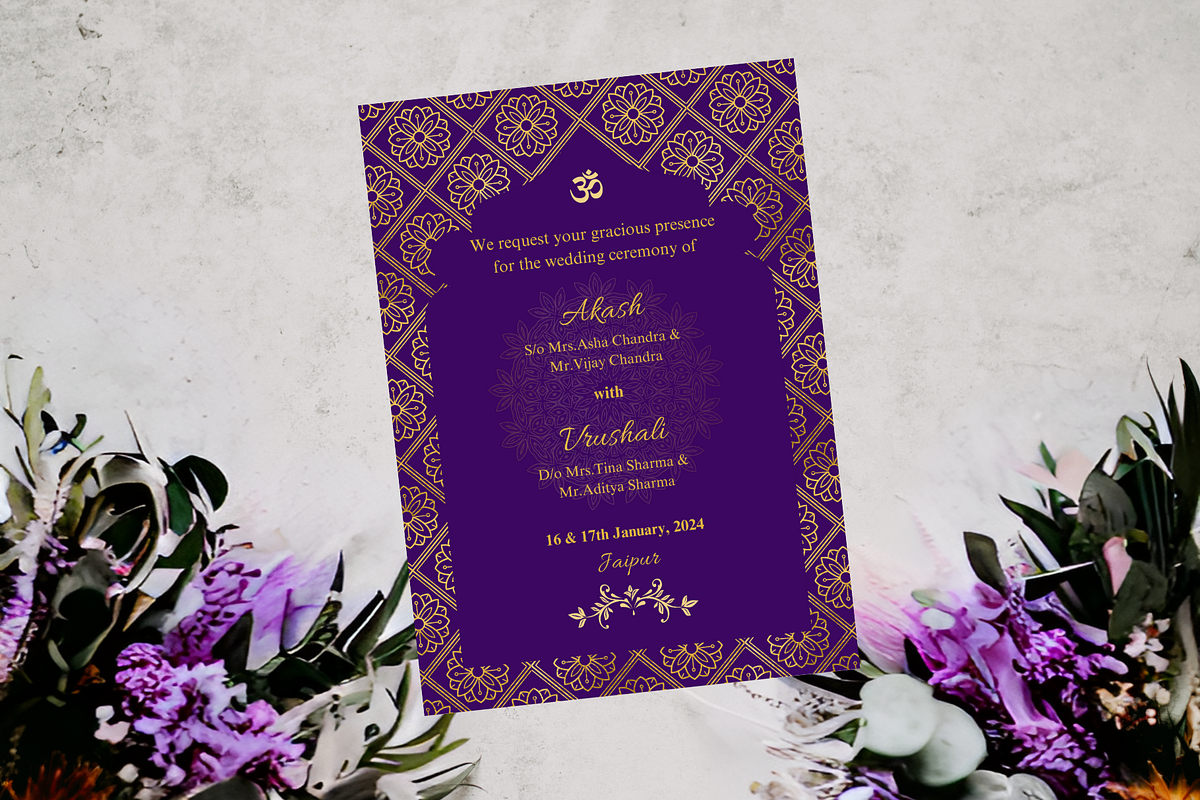Indian Wedding Invitation Card, a Print Template by TheSimplySereneShop (Photo 4 of 8)