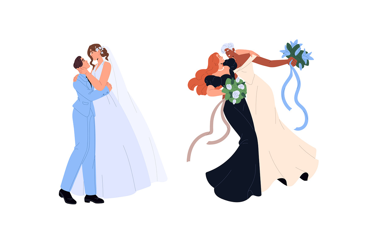 Couples wedding. Newlywed family set, a Person Illustration by PaperTrident (Photo 6 of 7)
