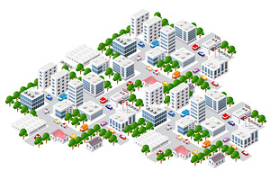 City bank and municipal buildings -, an Object Illustration by AlexZeL