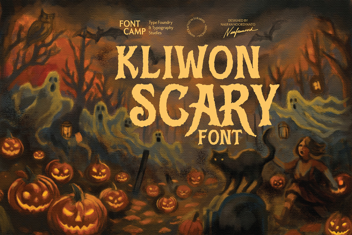 Kliwon Scary Font, a Serif Font by Fontcamp Type Foundry (Photo 13 of 13)