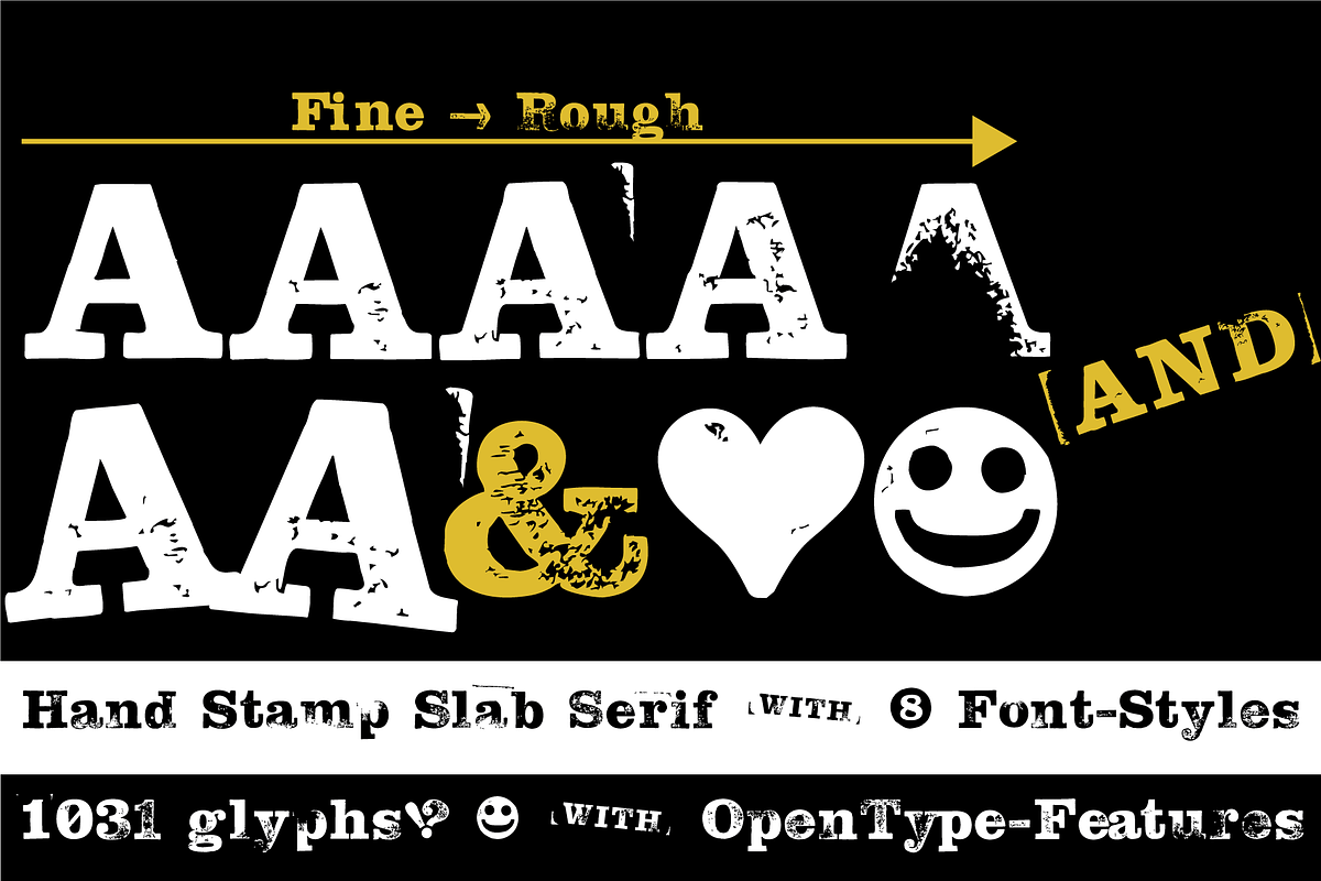 FONT | Hand Stamp Slab Serif Rough, a Slab Serif Font by Typo Graphic ...