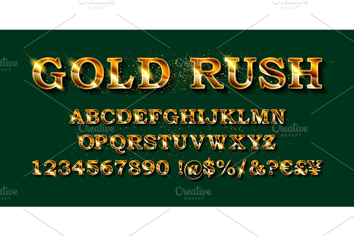 GOLD RUSH! Vector fonts, a Graphic by Aromeo