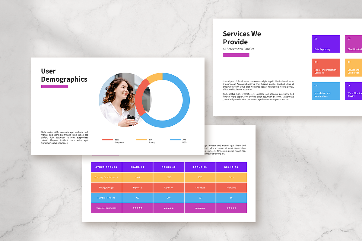 Modern business chart presentation, a Presentation Template by peterdraw
