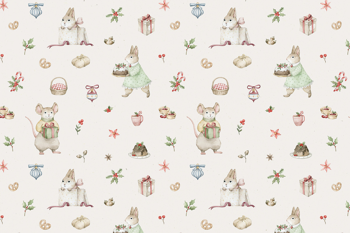 Christmas Stories Watercolor Animals, a Seasonal Illustration by Kreker Kate (Photo 5 of 12)