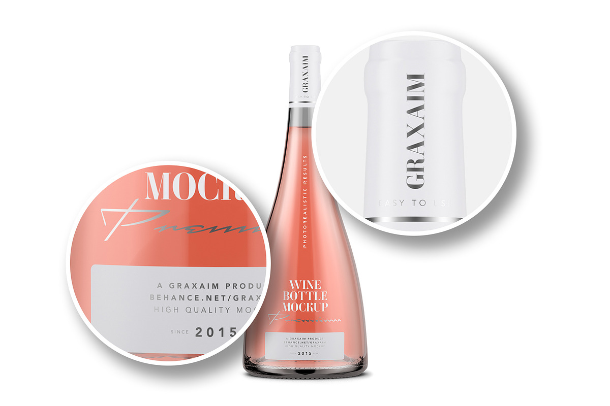 Bottle Mockup - Rose Wine, a Product Mockup by Graxaim Mock-up (Photo 6 of 7)