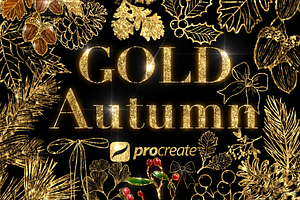 Procreate Gold Autumn Metallic Brush