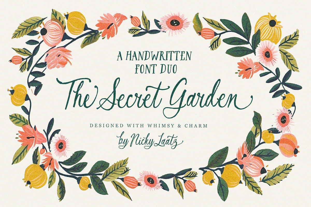 The Secret Garden Font Duo, a Script Font by Nicky Laatz (Photo 1 of 29)